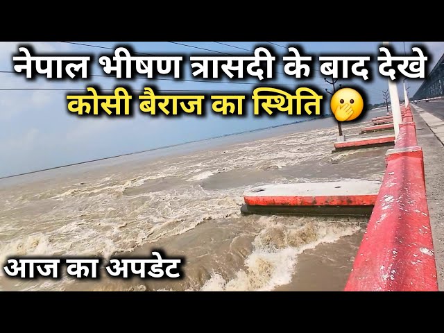 See the state of the Kosi Barrage after the devastating Nepal tragedy 🫢 | Nepal flood news today |