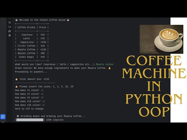 Python Coffee Machine Project | OOP Practice