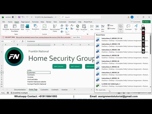 Shelly Cashman Excel 2019 | Module 10: SAM Project 1a Franklin National