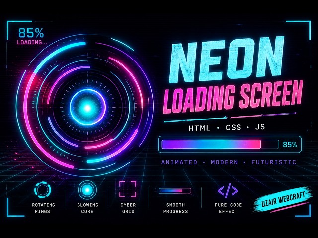 This Neon Loading Screen Will Make Your Portfolio UNFORGETTABLE CSS + JS Tutorial