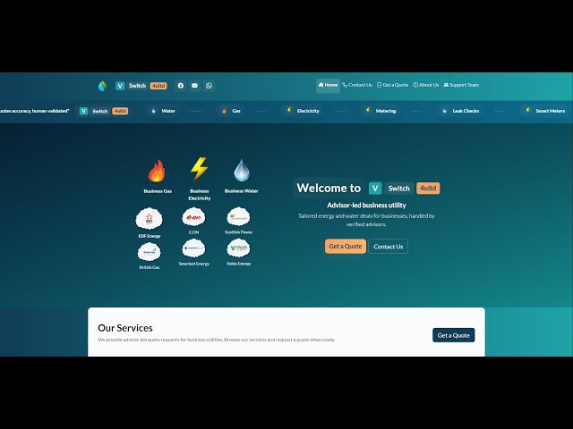 Professional Business Website | VSwitch4U (HTML, CSS, PHP, Responsive Design)