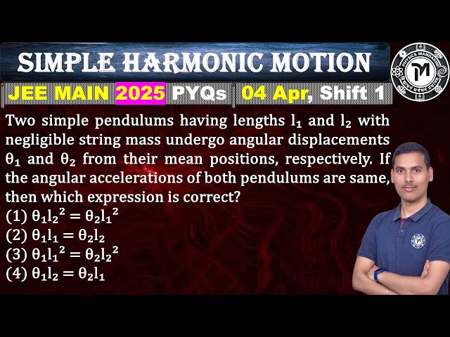 Two simple pendulums having lengths l₁ and l₂ with negligible string mass undergo angular displaceme