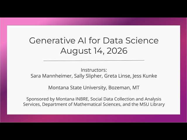 Generative AI for Data Analysis, Fall 2026 - Greta Linse, Sally Slipher, Jess Kunke, Sara Mannheimer