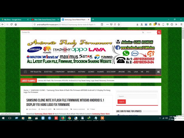Samsung Clone Note 8 Flash File Firmware MT6580 Android 5.1 Display Fix Hang Logo Fix Firmware