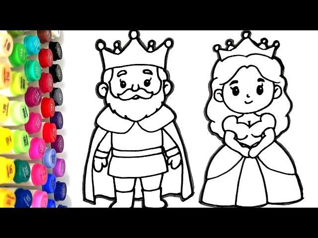 King and Queen Coloring Page for Kids | Easy Drawing & Coloring
