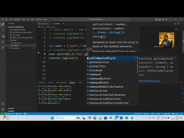 Arrays in JavaScript