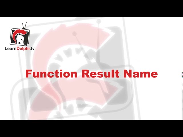 Function Result Name (Obscure Syntax #5) - Delphi #154