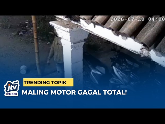 Caught on CCTV! Motorcycle Thief Fails to Pull Off Heist in Paiton, Probolinggo, Caught During Wo...