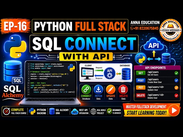 Python Full Stack Tutorial in Tamil | SQL Connect with API Using SQLAlchemy | FastAPI CRUD Operation