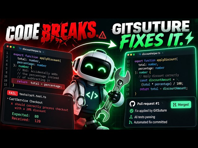 GitSuture — AI That Automatically Finds & Fixes Bugs in GitHub PRs | Self-Healing Git
