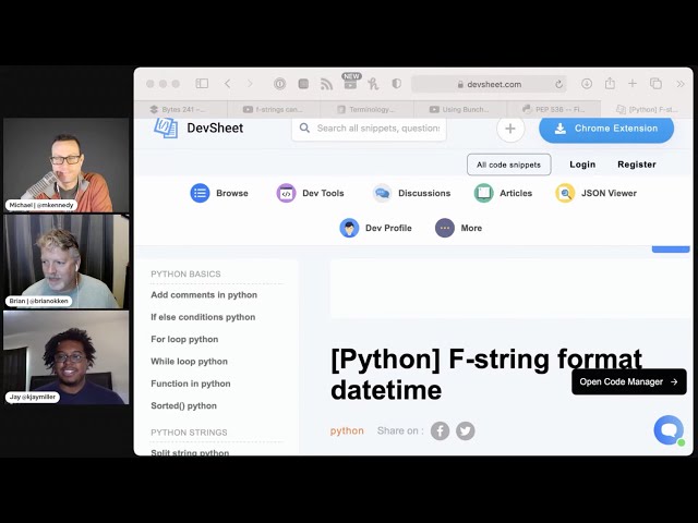 f-yes we want some f-string tricks! - Python Bytes Live Stream Episode 241