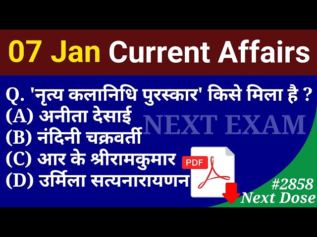 Next Dose2858 | 7 January 2026 Current Affairs | Daily Current Affairs | Current Affairs in Hindi