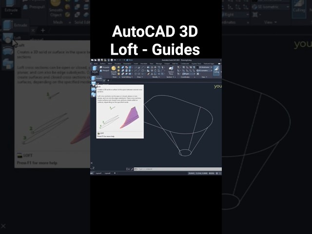AutoCAD 3D Loft using Guides