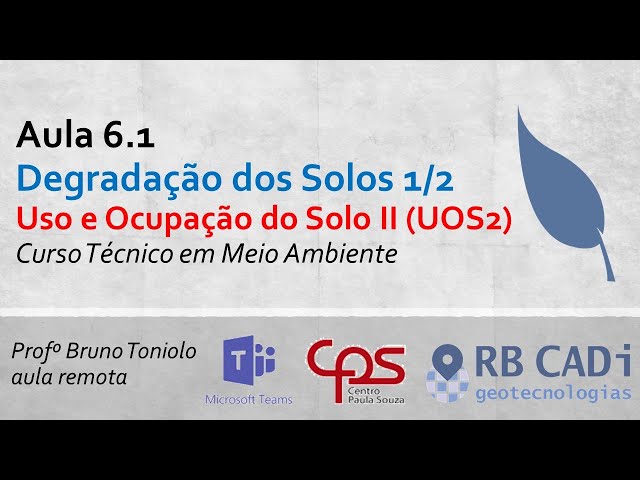 UOS - Aula 6.1 - Degradação dos Solos 1/2