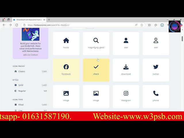 Web Design Bangla Batch 10, CSS Class 10, Topic- Font Awesome. Subscribe - @w3psb @media_para
