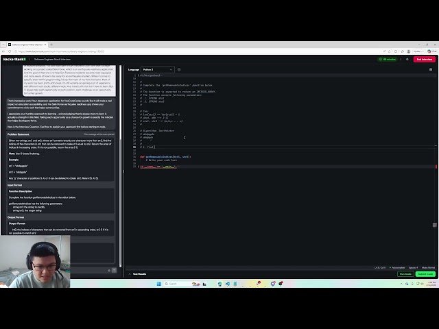 HackerRank Practice: Mock Coding Interview