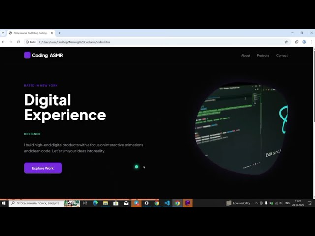 Modern Dev Portfolio Tutorial  No Talking Coding ASMR