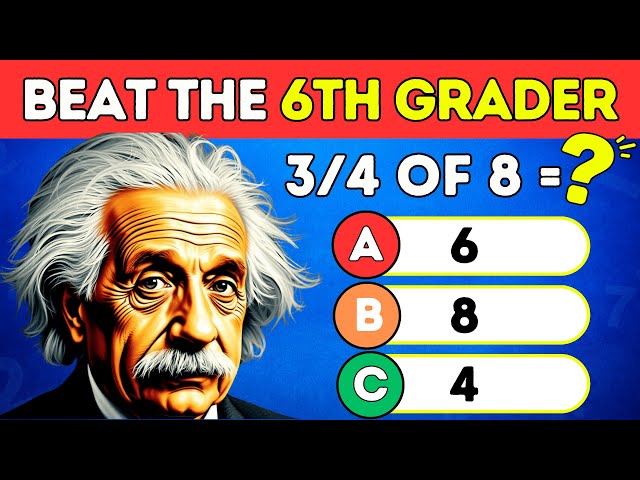 6th Grade Math Quiz Fractions & Ratios #2 🟦🟧 Are You Smarter Than a 6th Grader?