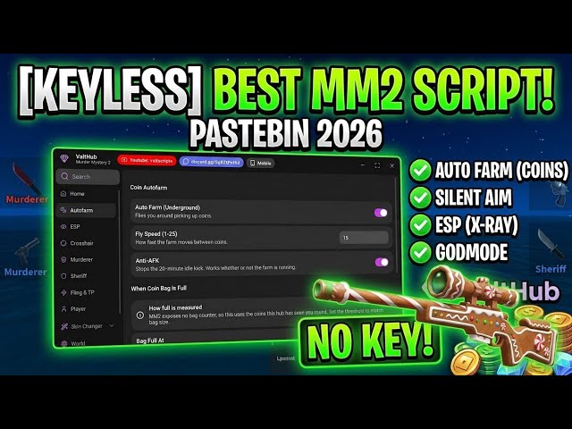 INSANE MM2 SCRIPT - NO KEY! | SILENT AIM, ESP, AUTO FARM & GODMODE 😱