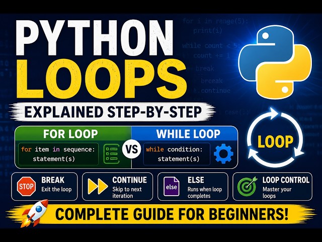 Python Loops Explained | For & While Loops Tutorial
