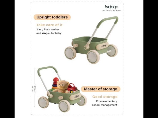 PULA Baby Push Walker with Wheels Toddler Wagon for First Learner Baby Toys 6-12