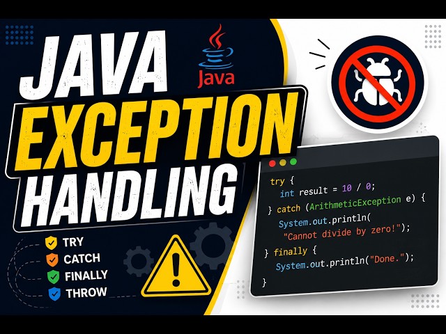 Java Exception Handling Explained | try, catch, finally, throw & throws |Java Tutorial for Beginners