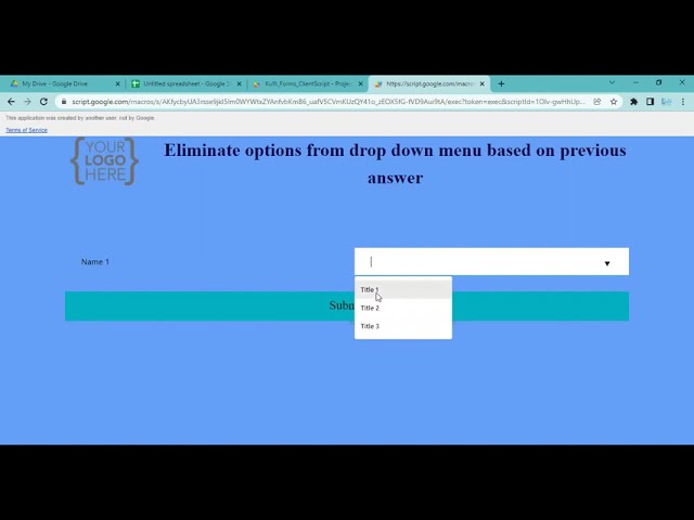 Eliminate Options From Drop Down Menu Based on Previous Answer | Google Forms