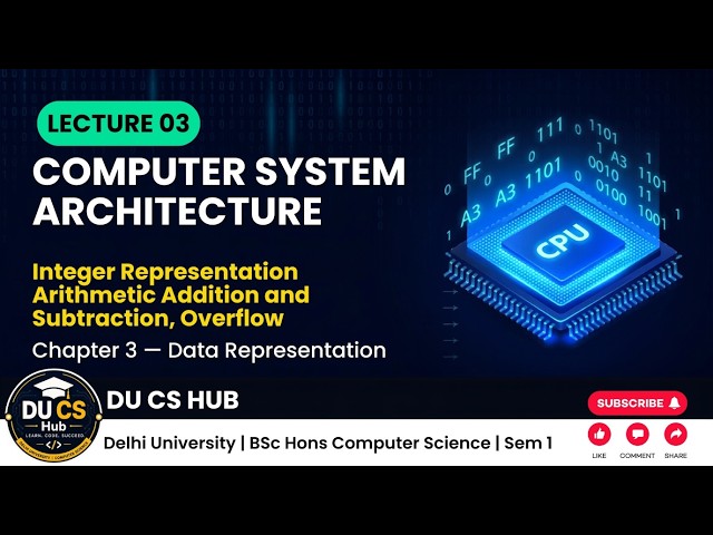 Integer Representation Arithmetic & Overflow  Lecture 03  Computer System Architecture  BSc Hons CS