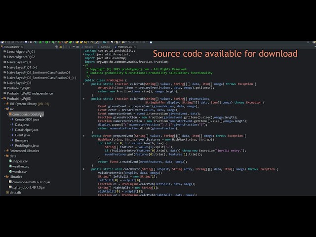 Probability + JAVA + Prototype Project 03 (members-only version)