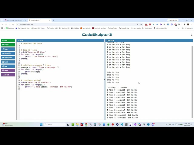 CS1030 M5.U9 Introduction to a Python FOR loop