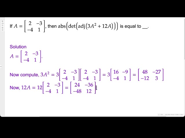 Problem Solving | Linear Algebra | JEE Main 2017