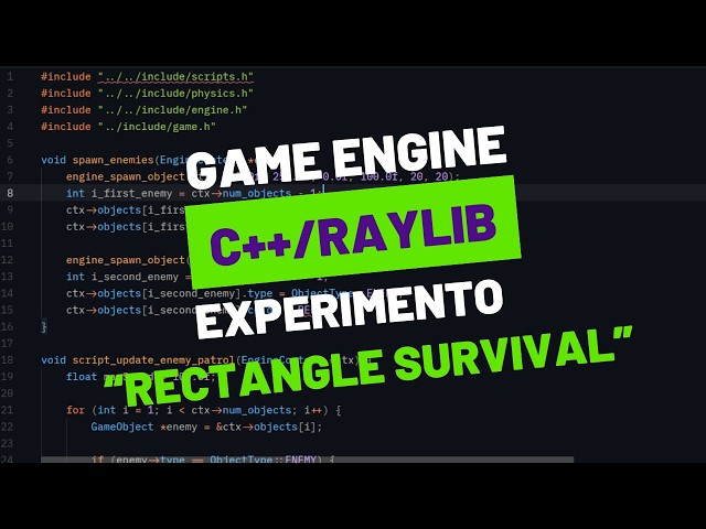 [UPDATE!] RECTANGLE SURVIVAL - ENGINE DE JOGOS C++/RAYLIB #cpp #cplusplus #jogos #games #gameengines