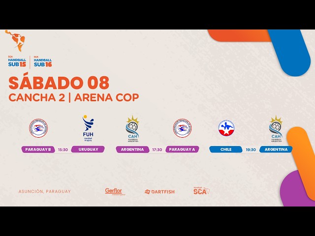 🔴 EN VIVO: Handball SCA Sub 15-16 - Jornada 5 | Cancha 2 - Arena Cop (08/Agosto)