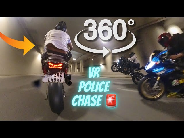 Police Chase 🚨 Loud Superbikes in VIRTUAL REALITY 360 DEGREE 🤯