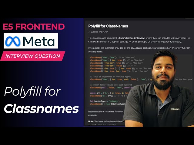 Polyfills for Classnames in React | Meta (Facebook) JavaScript interview question