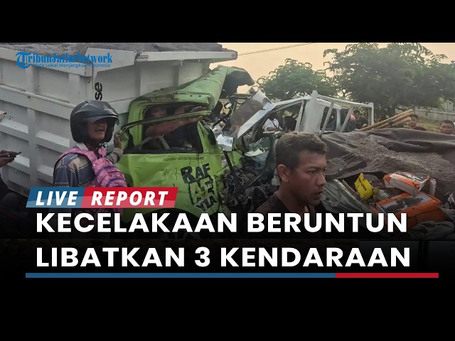 Dump Truck Driver Trapped in 3-Vehicle Pileup on Ponorogo-Madiun Road