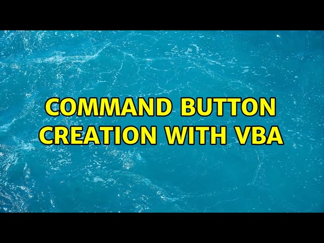 command button creation with vba