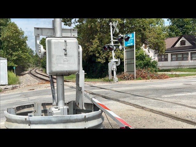 Storm Damaged RR Crossing, Conductor Had To Stop Train & Flag + CSX & NS Trains Pass W/Me In Middle!