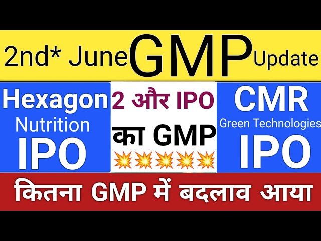CMR Green Technologies IPO GMP | Hexagon Nutrition IPO | Upcoming IPO in June 2026 Stock Market Tak