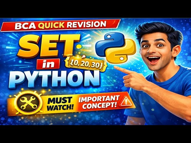 Set in Python Explained | Python Set with Examples (Hindi) | BCAQUICKREVISION 