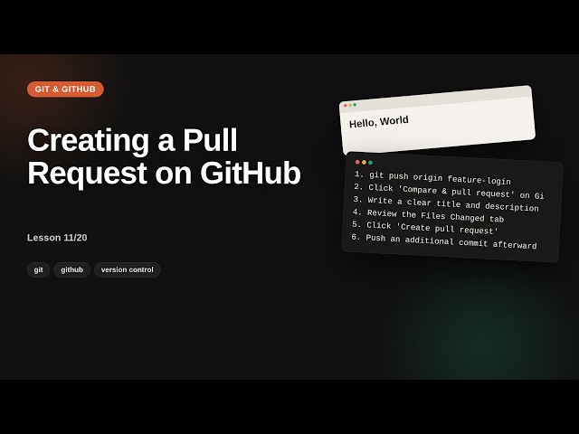 Git & GitHub for Web Developers Series: Creating a Pull Request on GitHub
