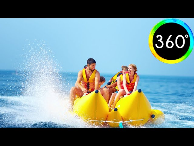 360° Video Banana Fun Ride Tour Hurghada Egypt Holiday Water Sports 6K 3D Trip Virtual Reality HD 4K