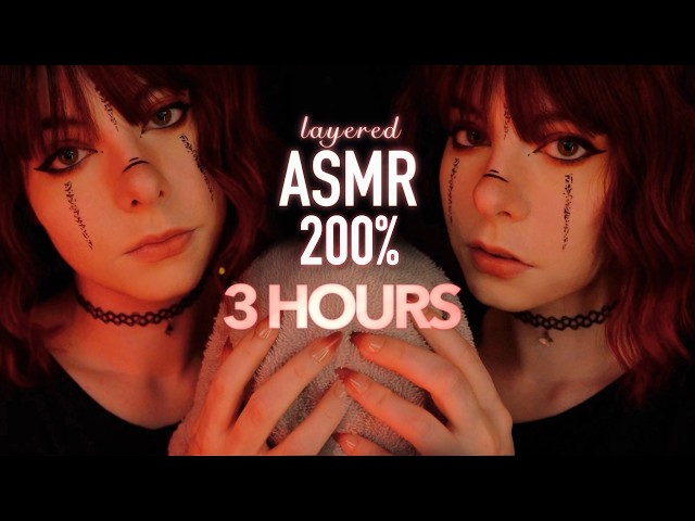 layered ASMR | 3 HOURS "shh, relax" slow, gentle whispering & towel scratching - breathing, shushing
