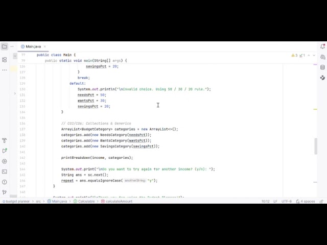 “MULTI-TASKING SIMPLE BUDGET CALCULATOR” java project using simple java code 