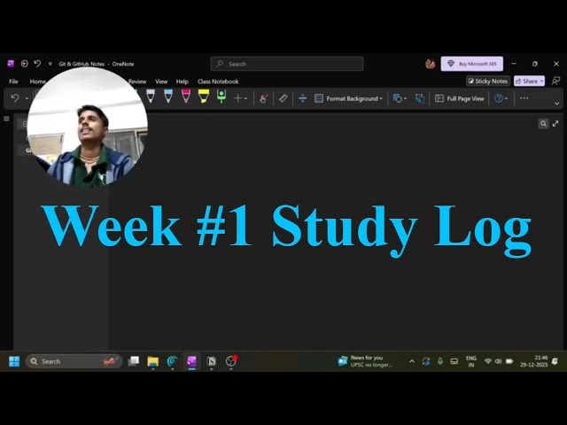 Weekly Study Log #1 | Git + HTML + First Project | 2nd Year CSE