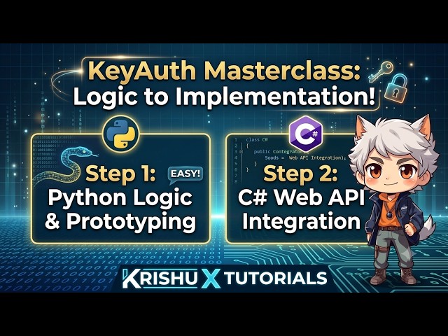 Build KeyAuth Login Page From Scratch! (Python Logic + C# WinForms API) 💻 || by Krishu X Totorials