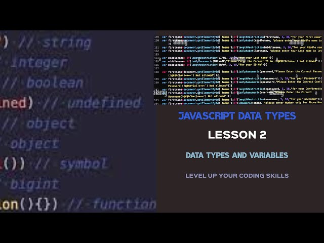 JavaScript Data Types and Variables Lesson 2