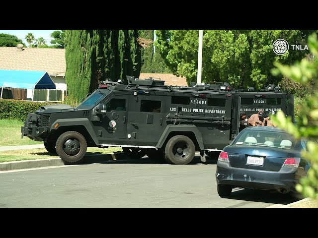 LAPD SWAT - Standoff Unfolds in West Hills as Suspect Barricades Himself in Home