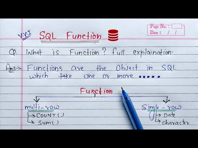 SQL Function | single row and multi row functions in sql