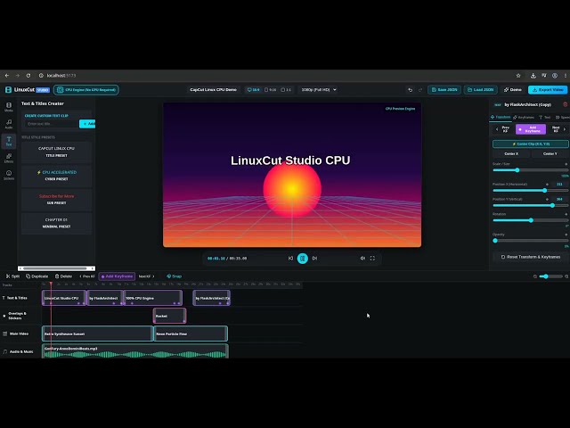 LinuxCut Videos Application and Demo Created joined by FlaskArchitect